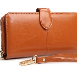 Zipper Clutch Multipurpose Plånbok - Brun