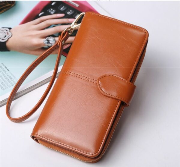 Zipper Clutch Multipurpose Plånbok - Brun - Image 3