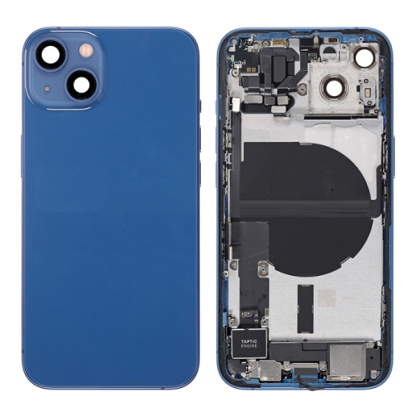 iPhone 13 Housing with small parts Original Pulled Blue
