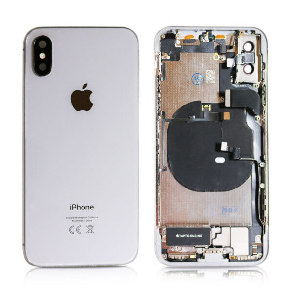 iPhone X Housing with small Parts Original Pulled Silver