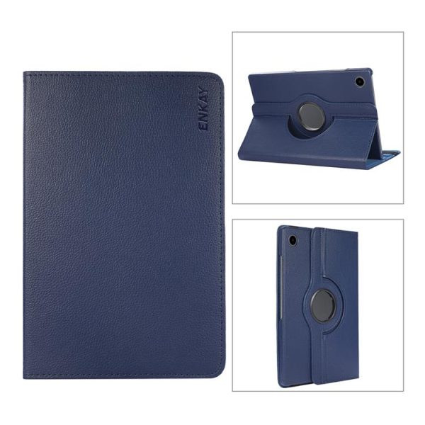ENKAY HAT PRINCE Galaxy Tab A8 10.5 (2021) Fodral Rotating Kickstand  - Mörkblå