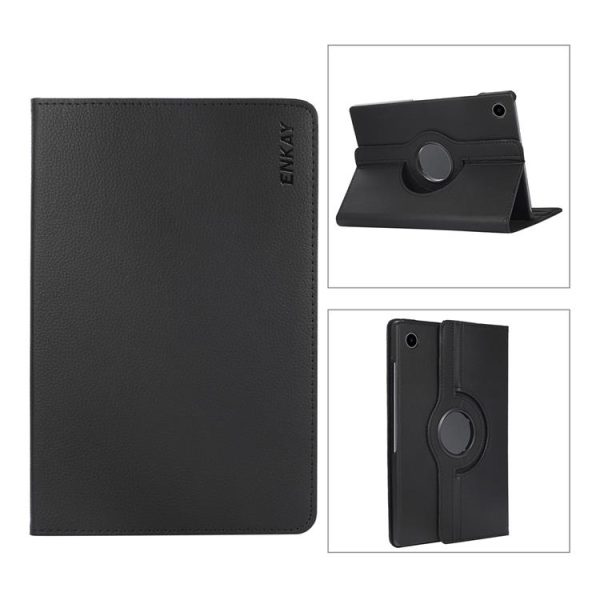 ENKAY HAT PRINCE Galaxy Tab A8 10.5 (2021) Fodral Rotating Kickstand  - Svart