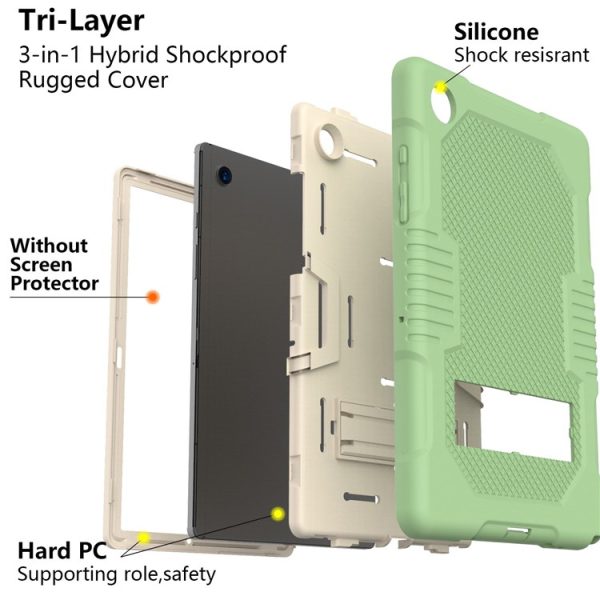 Galaxy Tab A8 10.5 (2021) Skal Robot B2 Kickstand - Grön - Image 2