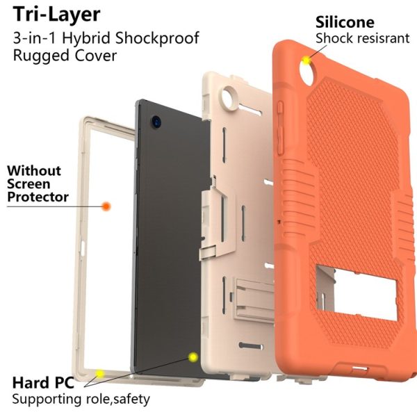 Galaxy Tab A8 10.5 (2021) Skal Robot B2 Kickstand - Orange - Image 2