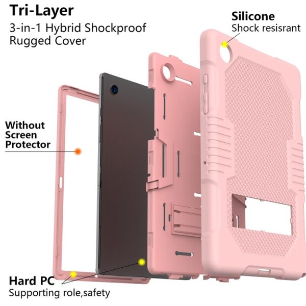 Galaxy Tab A8 10.5 (2021) Skal Robot B2 Kickstand - Rosa Guld - Image 2