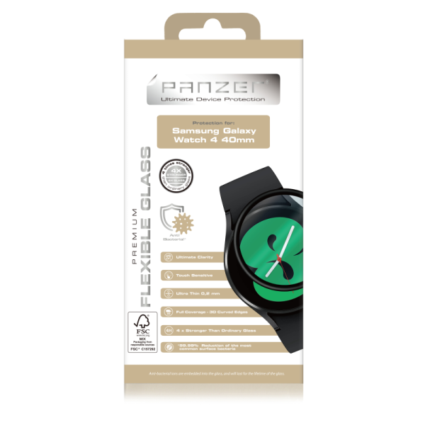 Panzer Galaxy Watch 4 (40mm) Skärmskydd i Härdat glas - Svart - Image 2