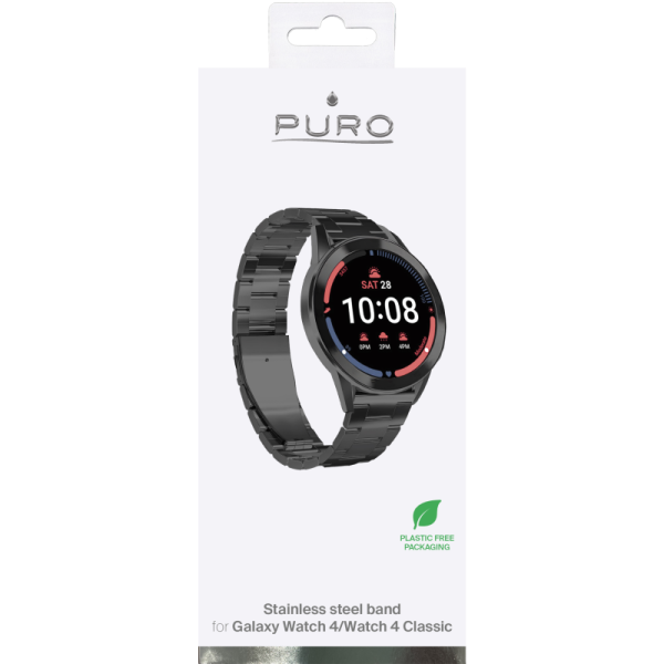 Puro Stainless Steel Band Galaxy Watch 4/4 Classic - Svart - Image 4