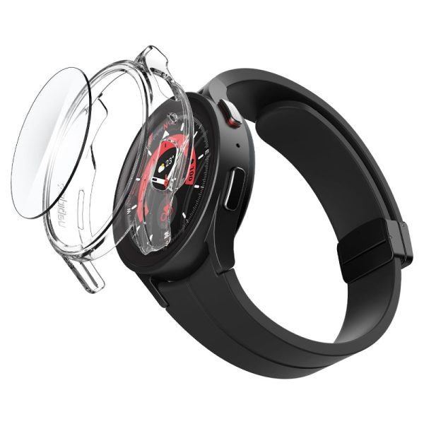 Spigen Galaxy Watch 5 Pro (45mm) Skal och Härdat glas - Crystal Clear - Image 2