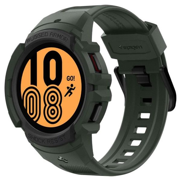 Spigen Rugged Armor Pro Strap Galaxy Watch 4/5 (44mm) - Militär Grön