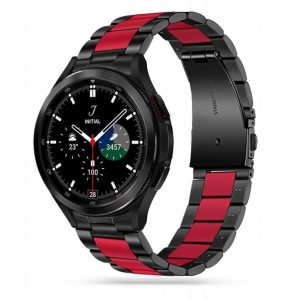 Tech-Protect Stainless Band Galaxy Watch 4/5/5 Pro 40/42/44/45/46 mm Svart/Röd