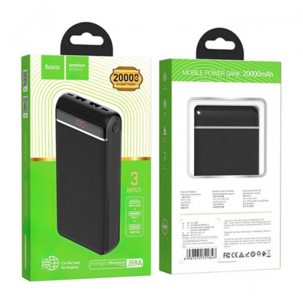 HOCO J59A Famous Powerbank 20000mAh – Black